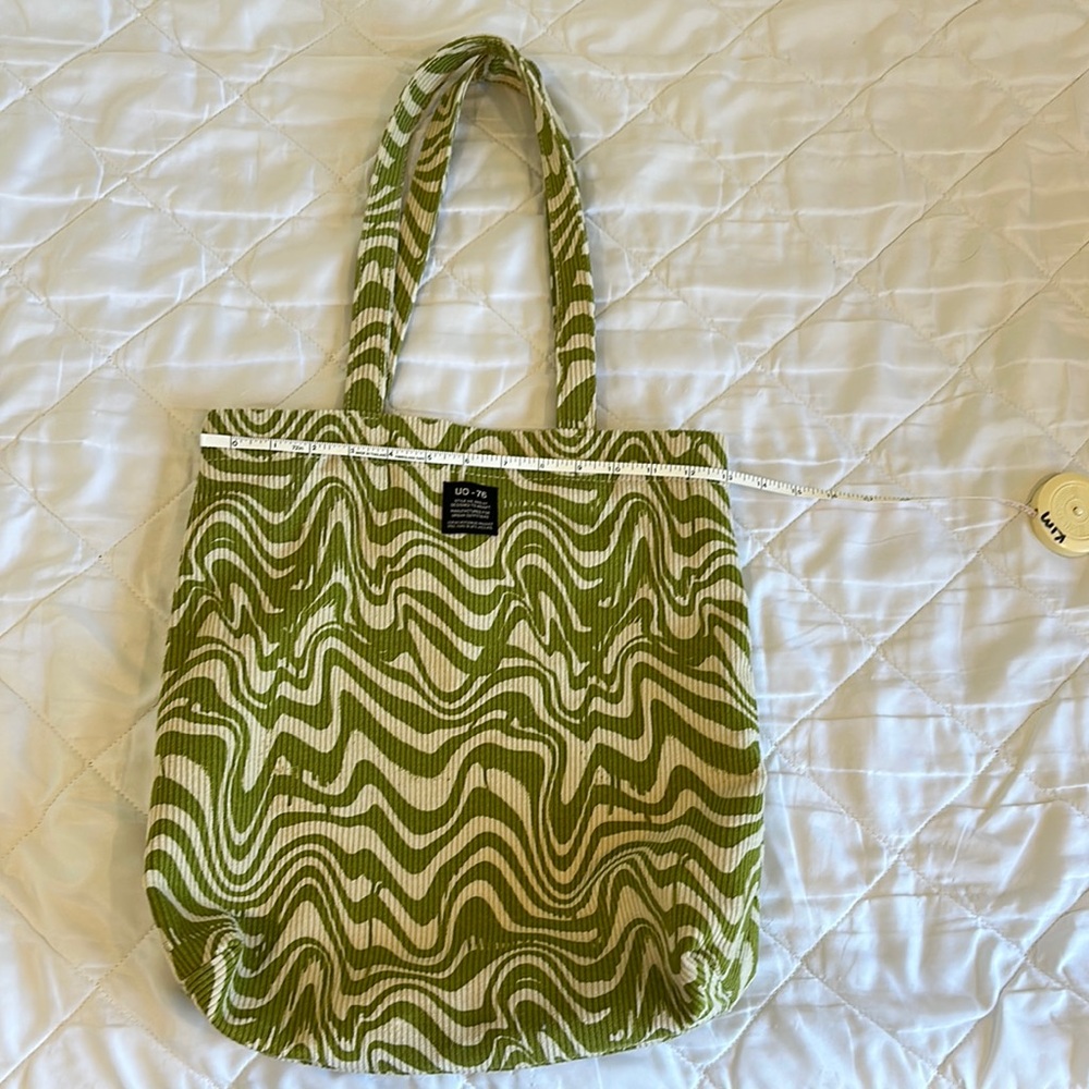 Urban Outfitters Green and White Zebra Print Tote